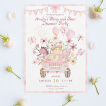 Roze Stomp en Roar Dinosaurus Verjaardag