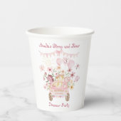 Roze Stomp en Roar Dinosaurus Verjaardag Papieren Bekers (Voorkant)