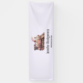 Roze Stoomtrein Stijl Business Spandoek (Verticaal)