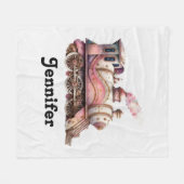 Roze Stoomtrein  Stijl Fleece Deken (Voorkant (Horizontaal))