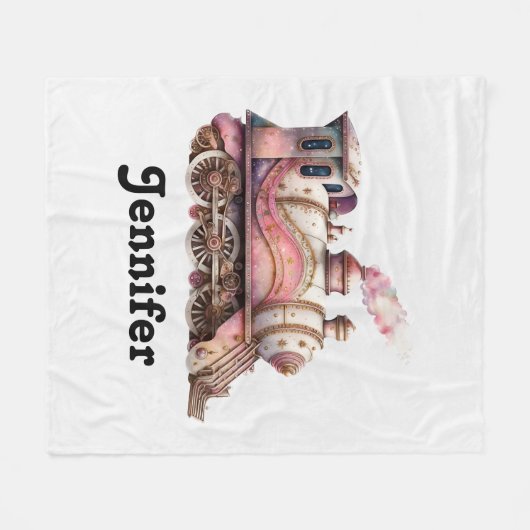 Roze Stoomtrein  Stijl Fleece Deken (Voorkant (Horizontaal))