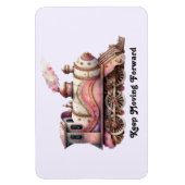 Roze Stoomtrein Stijl Inspirerend Magneet (Verticaal)