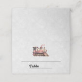 Roze Stoomtrein  Stijl Plaatskaartje (Buitenkant ongevouwen)