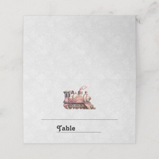 Roze Stoomtrein  Stijl Plaatskaartje (Buitenkant ongevouwen)