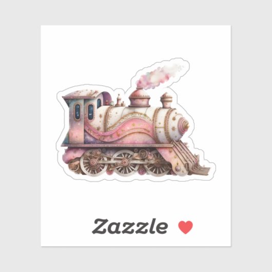 Roze Stoomtrein  Stijl Sticker (Vel)