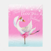 Roze stopt nooit met dansen ballerina swan douanen fleece deken (Voorkant)