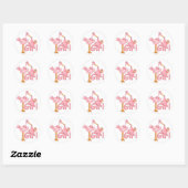 Roze Stork Baby Girl Ronde Sticker (Vel)