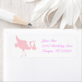 Roze Stork Etiket (Insitu)