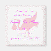 Roze Stork Magneet (Voorkant)