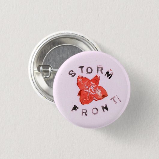 Roze Storm voorzijde Ronde Button 3,2 Cm (Voorkant /achterkant)