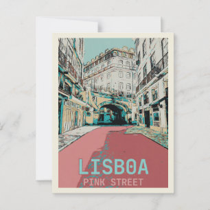 Roze Straat, Cais do Sodré, Lissabon - Charmant Briefkaart