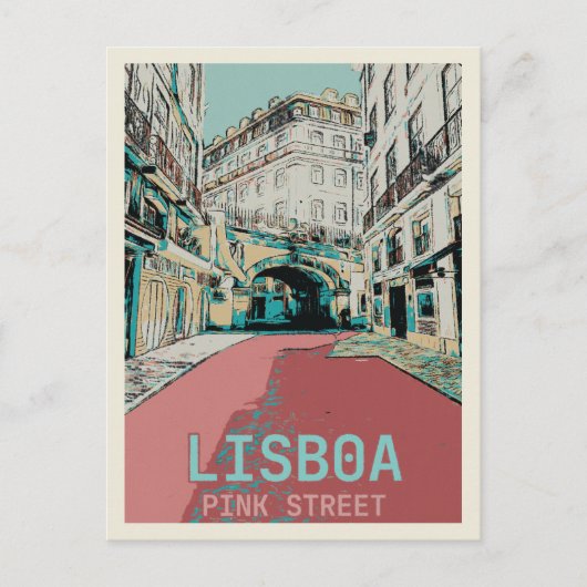 Roze Straat, Cais do Sodré, Lissabon - Charmant Briefkaart (Voorkant)