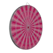 Roze stralen retro funky sun strepen dartbord (Voorkant Links)