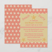 Roze strand - 3x5Birthday Party nodigt uit Kaart (Voorkant / Achterkant)