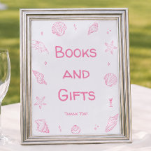Roze Strand Baby Shower Boeken en Cadeaus