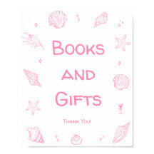 Roze Strand Baby Shower Boeken en Cadeaus