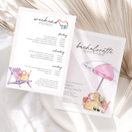 Roze Strand Bachelorette Party Weekend Kaart