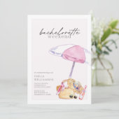 Roze Strand Bachelorette Party Weekend Kaart (Staand voorkant)