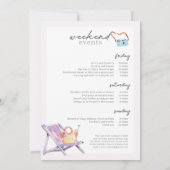 Roze Strand Bachelorette Party Weekend Kaart (Achterkant)