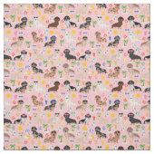 Roze strand bij dachshund stof (Swatch)