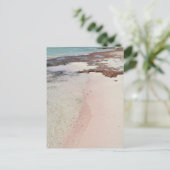Roze strand Briefkaart (Staand voorkant)
