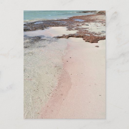 Roze strand Briefkaart (Voorkant)