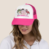 Roze Strand Bruid Huwelijk Faux Patch Bachelorette Trucker Pet (In situ)