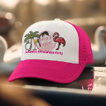 Roze Strand Bruid Trouw Faux Patch vrijgezellenfee Trucker Pet<br><div class="desc">Dit ontwerp kan worden gepersonaliseerd in het voorziene gebied door de foto en/of tekst te wijzigen. Of het kan worden aangepast door te klikken op 'Dit sjabloon personaliseren' en vervolgens de optie 'Klik om verder aan te passen' te kiezen en de achtergrond te verwijderen of de kleur ervan te wijzigen,...</div>