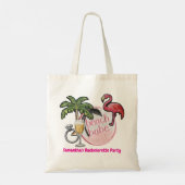 Roze Strand Bruids Trouw Faux Patch vrijgezellenfe Tote Bag (Achterkant)