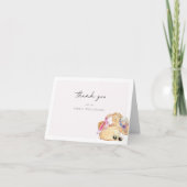 Roze Strand Bruidsfeest Bedankkaart (Voorkant)