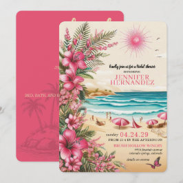 Roze strand bruiloftsbad kaart