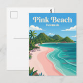 Roze Strand Indonesië Briefkaart (Voorkant / Achterkant)