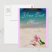 Roze strand Lily Briefkaart (Voorkant / Achterkant)