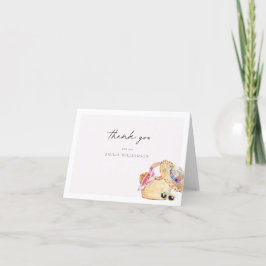 Roze Strand Meisjes Uitstap Bedankkaart