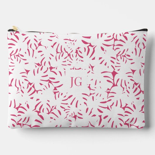 Roze Strand Monstera Tropische bladeren Accessoire Etui (Voorkant)