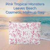 Roze Strand Monstera Tropische bladeren Accessoire Etui
