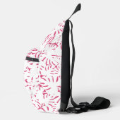 Roze Strand Monstera Tropische bladeren Sling Bag (Rechts)