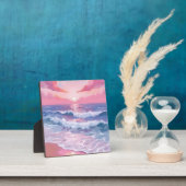 Roze strand oceaankust schilderkunst fotoplaat (Insitu)
