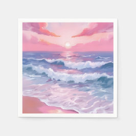 Roze Strand Oceanshore Geschilderd Servet