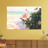 *~* Roze Strand Rozen TV2 Stretched Canvas Print (Insitu (Woonkamer))