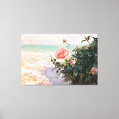 *~* Roze Strand Rozen TV2 Stretched Canvas Print (Voorkant)
