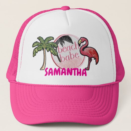 Roze strand schatje Trendy neppatch cadeau Trucker Pet (Voorkant)