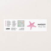 Roze strand Starfish, Beauticien, Loyalty Card Visitekaartje (Buitenkant ongevouwen)