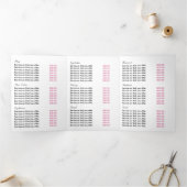 Roze strand Starfish, Beauty Salon Tri-Fold Flyer Drieluik Uitnodiging (Binnen)