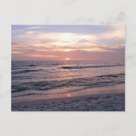Roze strand Sunset Briefkaart