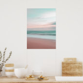 Roze strand Sunset Ocean Beach Photography Poster (Keuken)