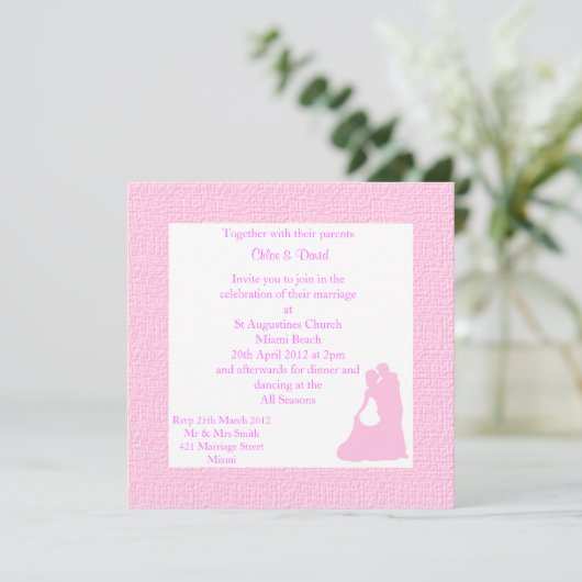 Roze strand Weddenschap met dansende koppels Kaart (Staand voorkant)