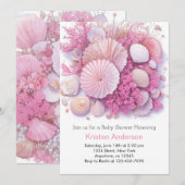 Roze Strand Zalig Celebration Meisje Baby shower Kaart (Voorkant / Achterkant)