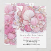 Roze Strand Zalig Ocean Meisje Baby shower Kaart (Voorkant / Achterkant)