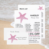 Roze strand zeester, schoonheidsspecialiste, schoo flyer